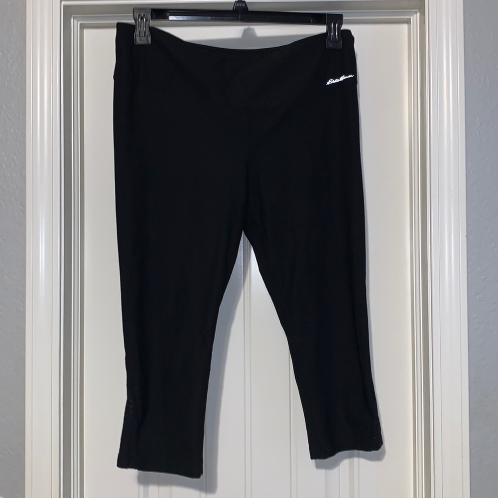 Eddie Bauer XL Black Knee Length Lycra Leggings